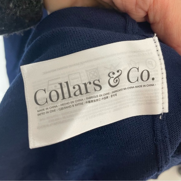 NEW Collars & Co Navy Blue Bellagio Buttonless Short Sleeve Merino Polo XL - Picture 6 of 7